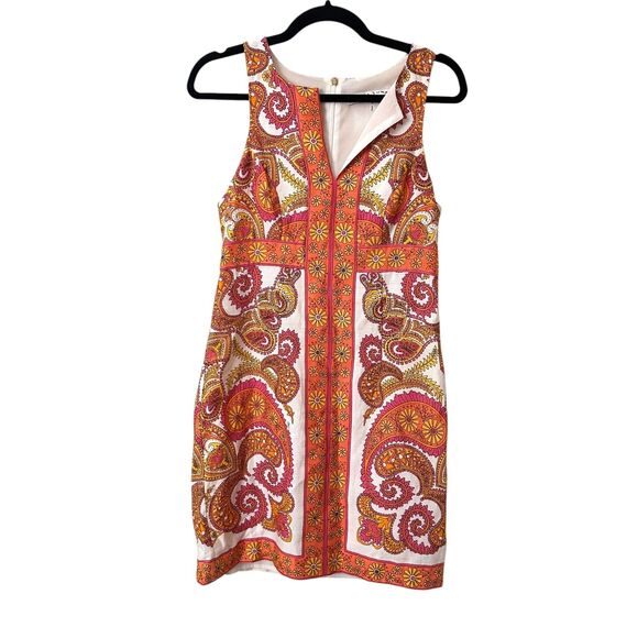 TRINA TURK California Paisley Print Sheath Mini Dress Sz 4 - Picture 2 of 6